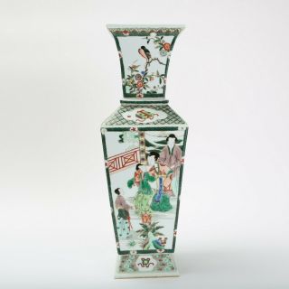 Antique Chinese Famille - verte Vase,  Shunzhi - Kangxi,  17th Century,  Qing Dynasty 3