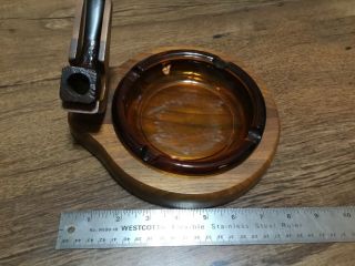 Vintage Estate Dunhill Wooden Pipe Stand With Amber Ashtray,  Yellow Bowl Pug