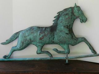 Good Vintage Antique Copper Running Horse Weathervane