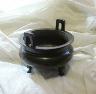 Antique Chinese Bronze Censer Shisou Mark Qing Dynasty Silver Wire Inlay Bonhams