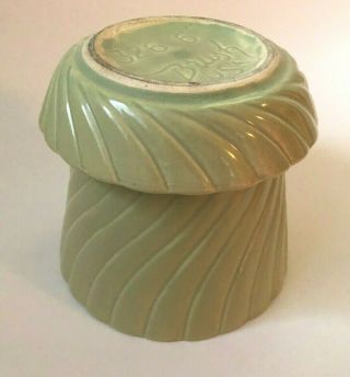 Vintage Brush Mccoy Pale Green Flower Pot W/attached Saucer Usa 326