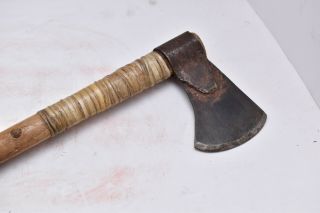 1800 ' s Native American Indian Axe Tacked Trade Tomahawk Weapon 19.  5 