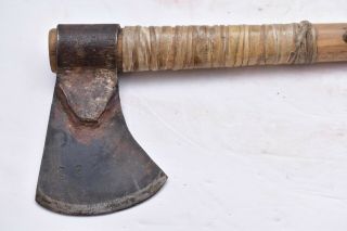 1800 ' s Native American Indian Axe Tacked Trade Tomahawk Weapon 19.  5 
