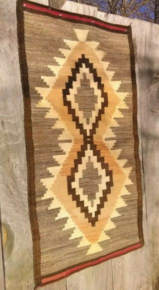 Antique Navajo Rug JB Moore Crystal Blanket Native American Indian Weaving 56x30 5