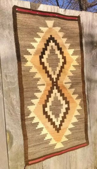 Antique Navajo Rug JB Moore Crystal Blanket Native American Indian Weaving 56x30 6