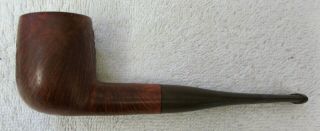 Vintage Imported Briar Wood Estate Pipe With Carved Leaves Leaf Design 6 " Long