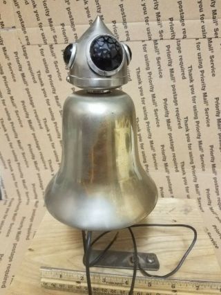 Antique Fire Engine Bell w/ Light and Motorized Apparatus; Plated Brass c.  1910 2
