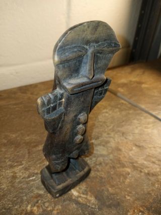 Vintage Hand Carved Wooden Tiki God Figure Wood Carving African Folk Art 2