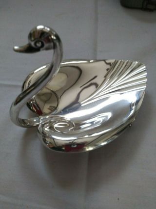 Vintage Mid - Century Tiffany & Co.  Sterling Silver Swan Bowl