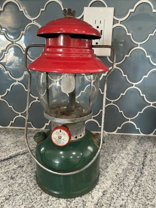 Vintage Coleman 200a Christmas Lantern Dated 8 - 51 Pyrex Glass