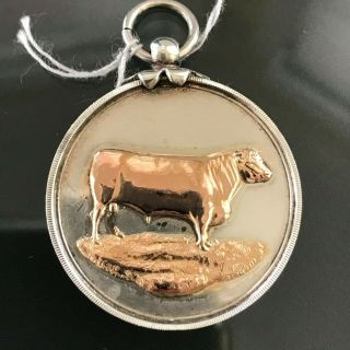 Art Deco Silver & Gold Selside & Grayrigg Agricultural Society Award Medal 1929