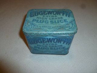 Vintage Edgeworth Extra Plug Slice Tin Antique Tobacco Richmond Va