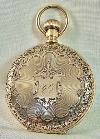 Stunning Fancy 10k Solid Gold Case Lid Mermod Jaccard Antique Pocket Watch
