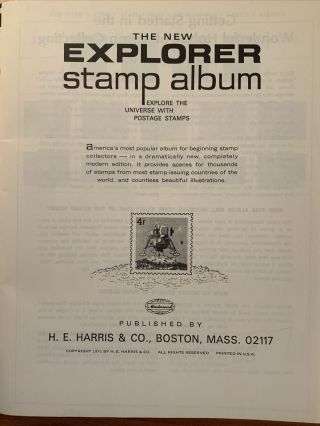 Vintage 1971 The Explorer Stamp Album H.  E.  Harris & Co. 3