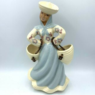 Vtg Hedi Schoop Studio Calif Pottery Woman Planter Vase Figurine Signed 12 "