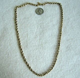 Vintage Whiting & Davis Golden Texturized 24 " Chain Necklace Signed Tag
