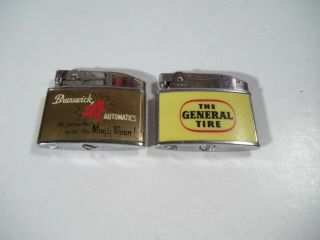 2 - Vintage Cigarette Lighters General Tire And Brunswick Automatics