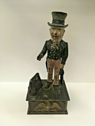 1886 Shepard Uncle Sam Antique Cast Iron Mechanical Bank
