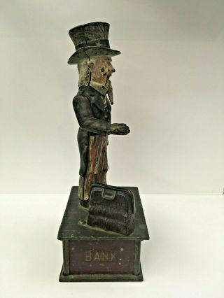 1886 Shepard Uncle Sam Antique Cast Iron Mechanical Bank 5