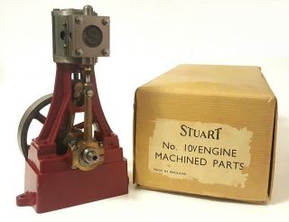 Antique Stuart 10v Vertical Model Steam Engine England & Orig Machined Parts Box