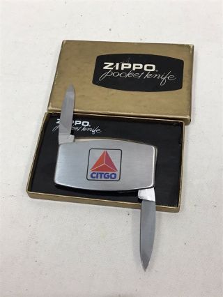 Vintage Zippo Brand Citgo Gas Pocket Knife / Nail File Advertising Fort Meyers