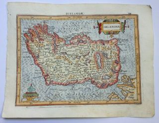 Ireland 1613 Mercator Hondius Atlas Minor Unusual Antique Map 17th Century