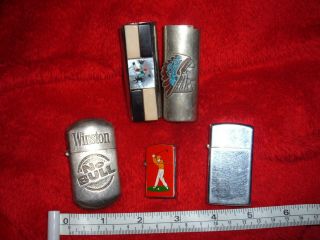 Vintage Zippo Lighter,  Winston And Golfing Lighter And Bic Lighter Cases