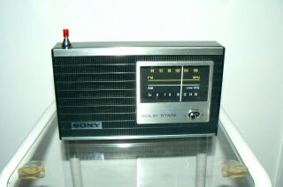 Vintage Sony Am Fm 10 Transistor Radio Model 6f - 16w.