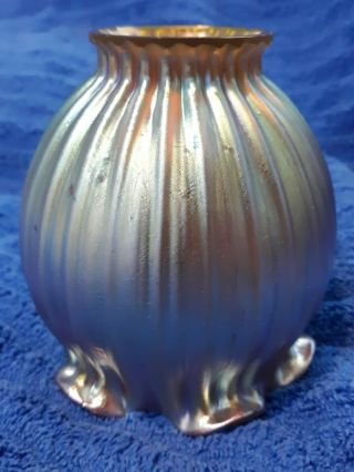 Loetz Gold Candia Silberiris Iridescent Antique Art Nouveau Glass Lamp Shade 2