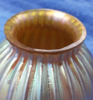 Loetz Gold Candia Silberiris Iridescent Antique Art Nouveau Glass Lamp Shade 6
