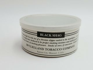 Vintage Pipe Tobacco Tin Black Shag McClelland ' s 3