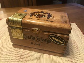 A.  Fuente Flor Fina 8 - 5 - 8 Empty Wooden Cigar Box From The Dominican Republic