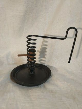 Antique Vintage John Wright Inc.  Cast Iron Spiral Courting Candle Holder 2223