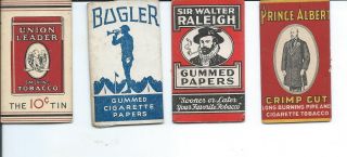Ac - 001 Four Cigarette Rolling Paper Wrappers Bugler Raleigh Union Leader Albert