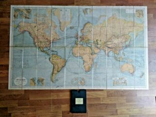 Edward Stanford Folding Map Of The World Based On Mercator 