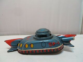 Vintage Space Robot Sp 1 Tin Friction Japan Car Rocket Linemar Spaceship Toy