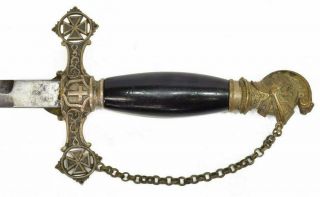 Antique Masonic Knights Templar Sword By M.  C.  Lilley / Kirschbaum