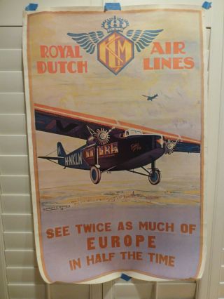 Authentic Klm Flying Dutchman Travel Poster Poster