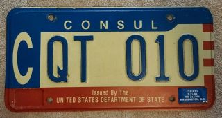 Us Consul License Plate Qt 010 Expired