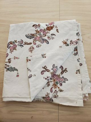 Vintage Shower Curtain White Floral Fabric Shower Curtain 68 X 66