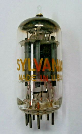 Very Strong Vintage Sylvania 12ax7 Tube Grey Plate Halo Getter