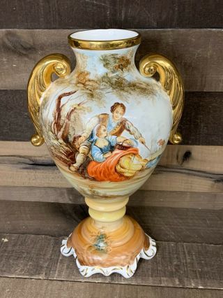 ✳️ Vintage/antique Ramgi 14 " Porcelain Vase Hand Painted Made In Spain ✳️