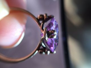 Antique Large Synthetic Alexandrite Color Change Sapphire Ring 14k Yellow Gold 2