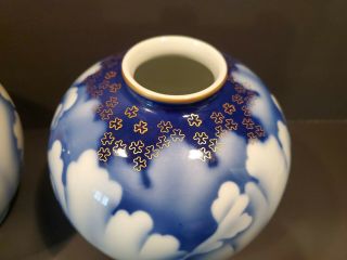 PAIR Antique FUKAGAWA Seiji Arita Vases 6 
