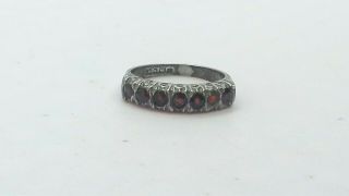 Vintage Fully Hallmarked Silver And Garnet Ring Approx Size K - L