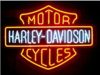 Rare Harley - Davidson Hd Motorcycle Real Neon Sign Beer Bar Light Home Decor Gift