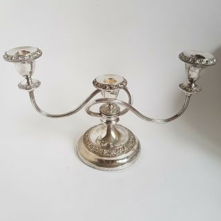 Vintage Ianthe Silver Plated Three Branch Candelabra Candlesticks :a8