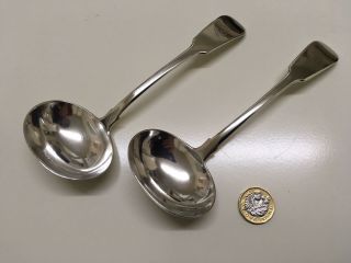 Irish Solid Silver Georgian Ladles By J.  Buckton Dublin 1820