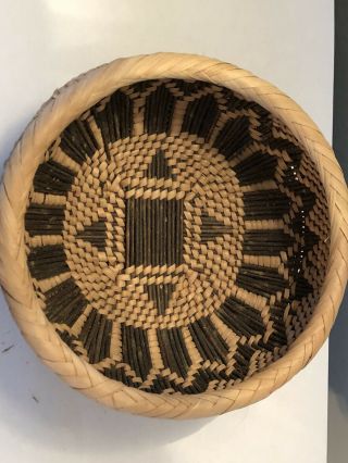 Vintage Native American Indian Weaved Basket Bowl Ornament Decor Tribal Gift
