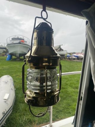 Vintage Brass Oil Lamp Maritime Ship Lantern - Anchor Boat Light Nautical Lamps